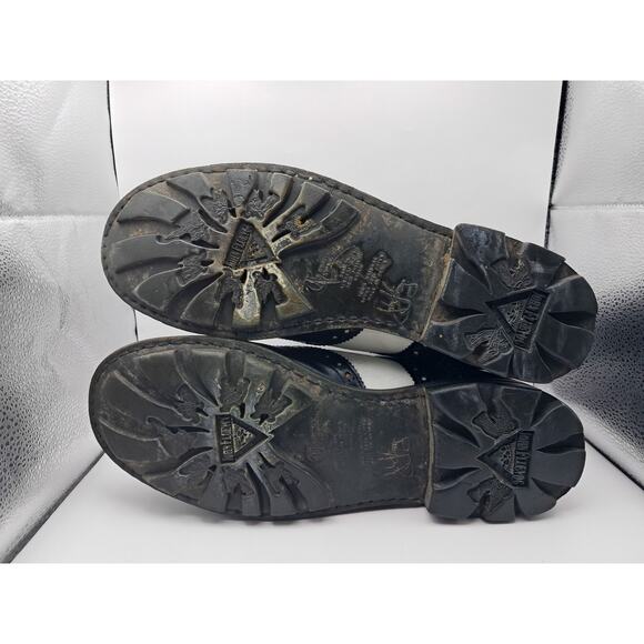 Size 11M - Vintage 80s John Fluevog Boots Black White Leather Two Tone Rare” - Picture 7 of 9